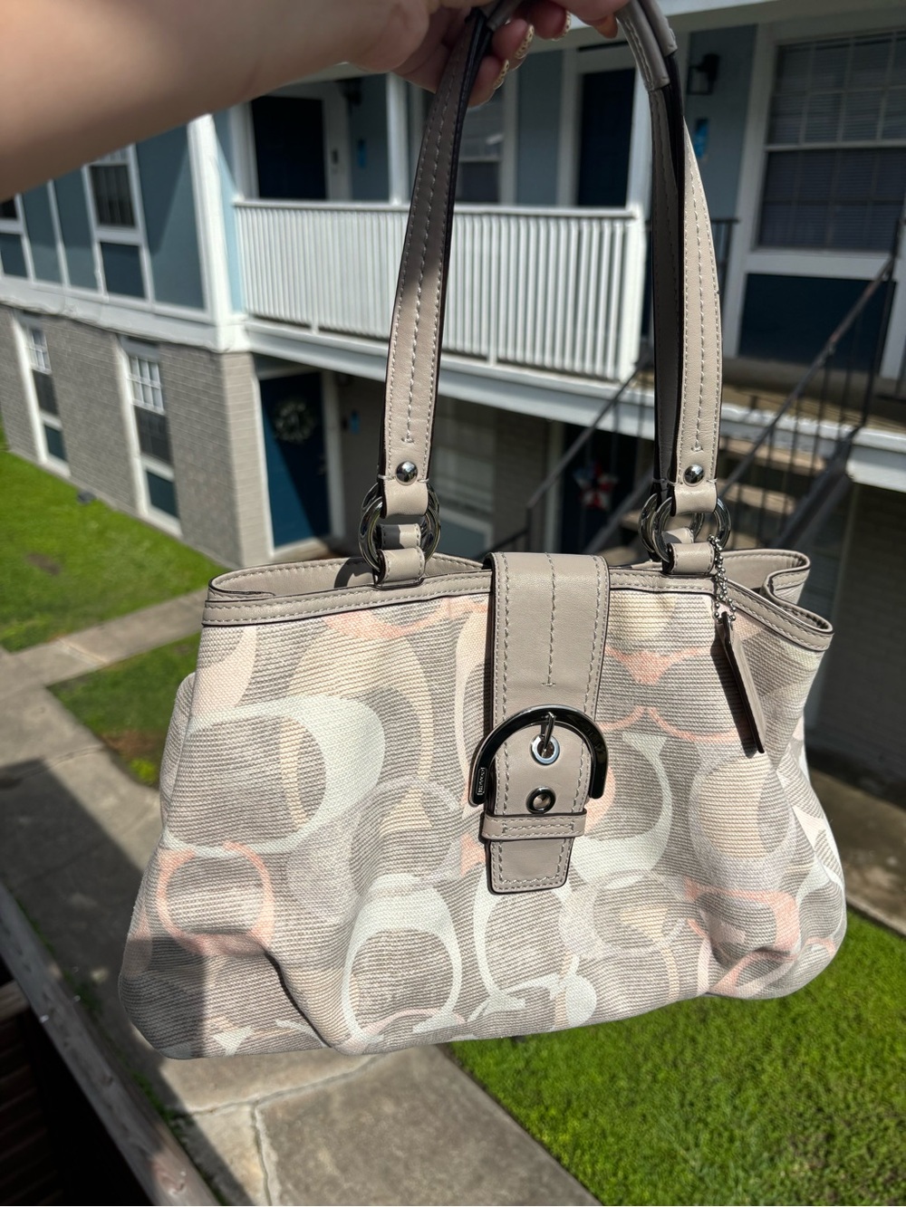 Coach Soho Signature Optic Linen Shoulder Bag